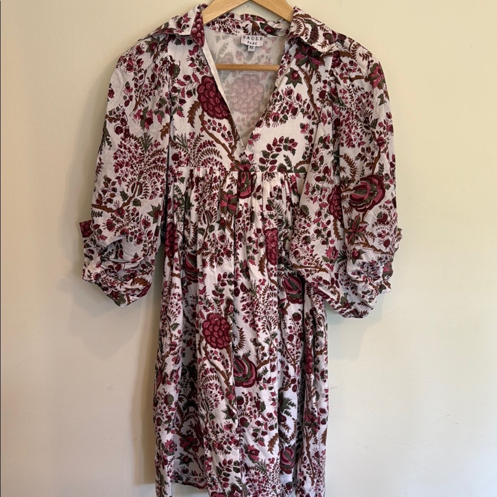 Saule Parc Floral Cotton Mini Dress